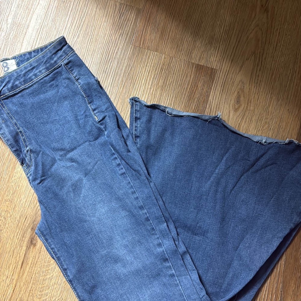 Free People Flare Wide Leg Jeans in Blue